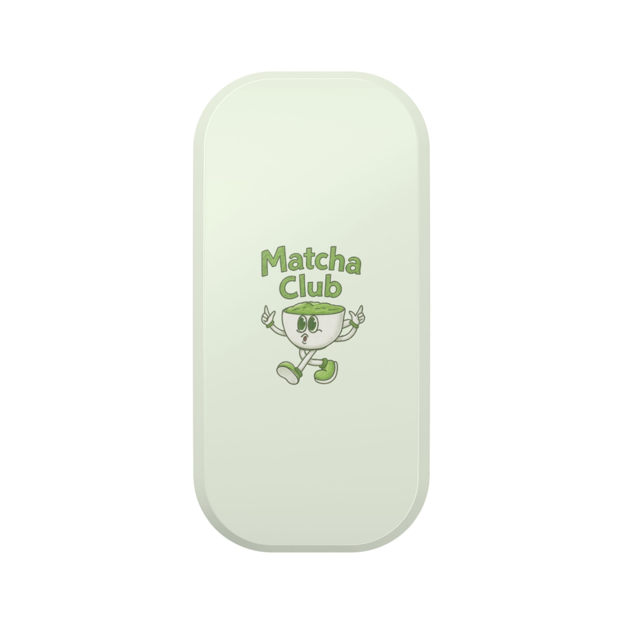 Mint Matcha Club phone grip with cartoon mascot and logo