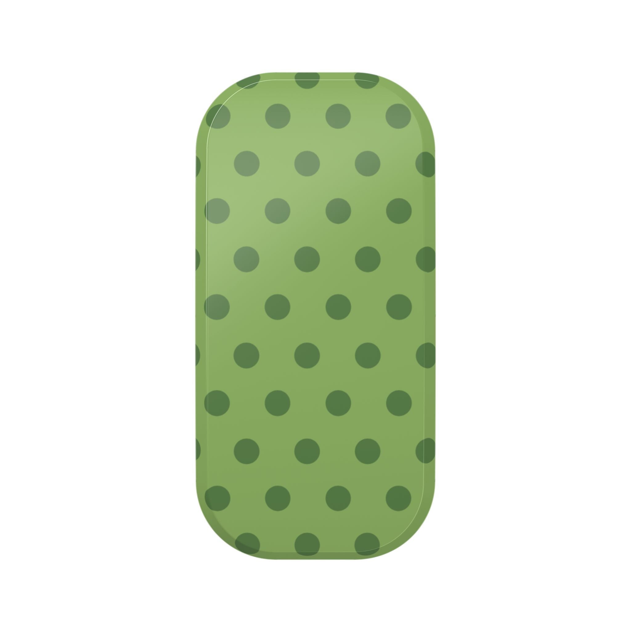 Olive polka dot phone grip pad, rounded rectangle