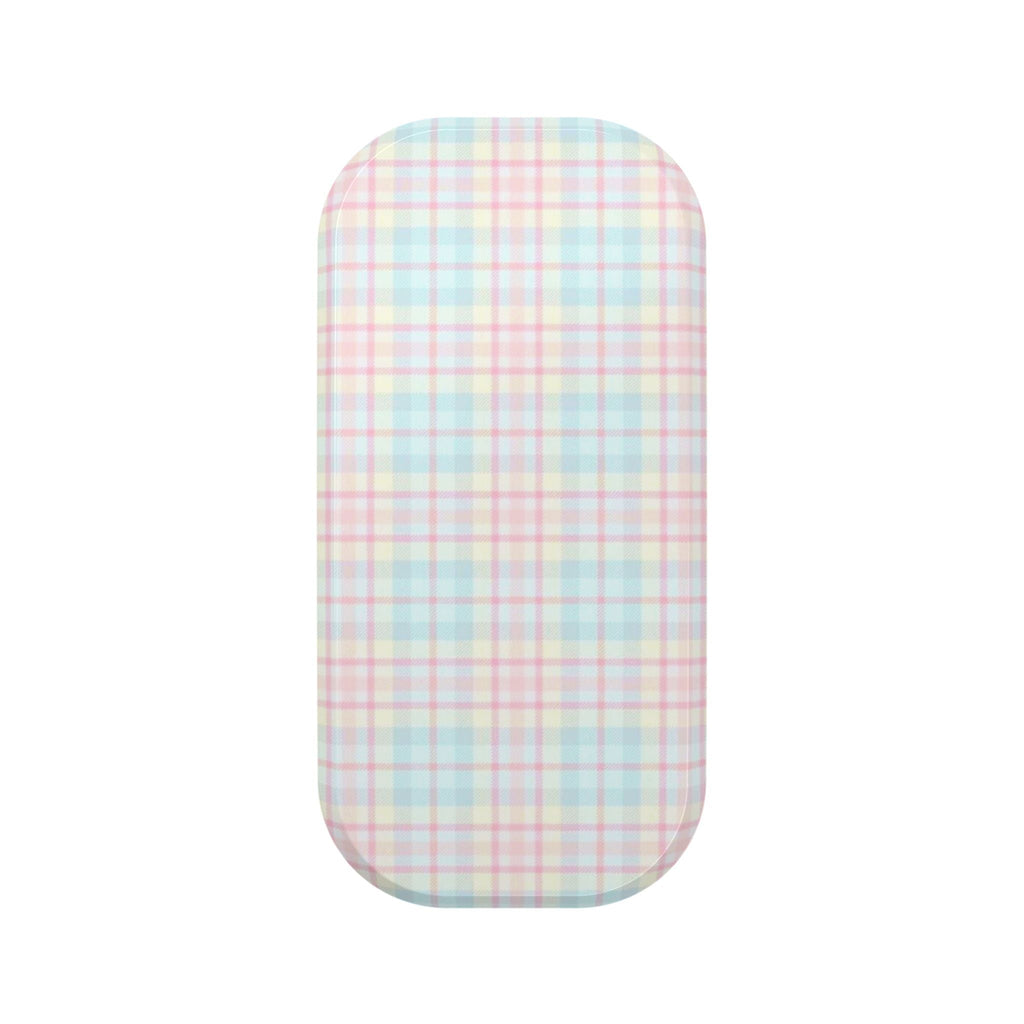 Picnic plaid phone grip cover, pastel plaid pattern