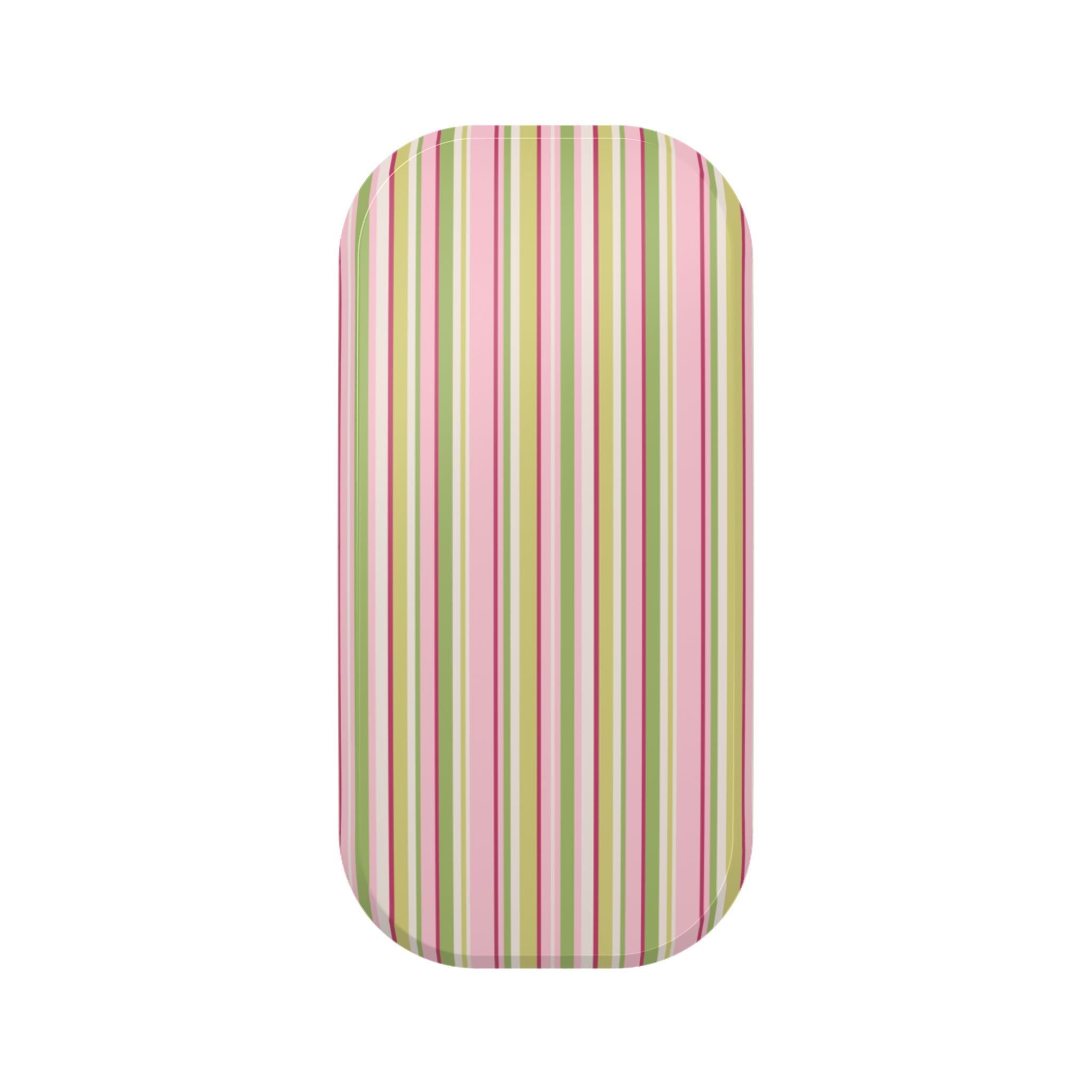 Striped phone grip pad sleeve with vertical minimalist pastel stripes