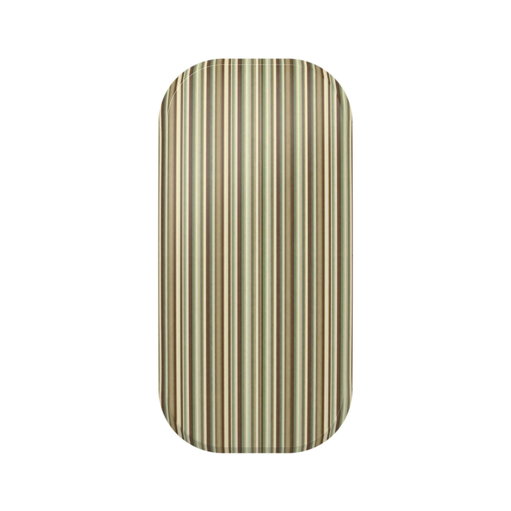 Striped phone grip cover with vertical tan, green, and brown Scotland stripes