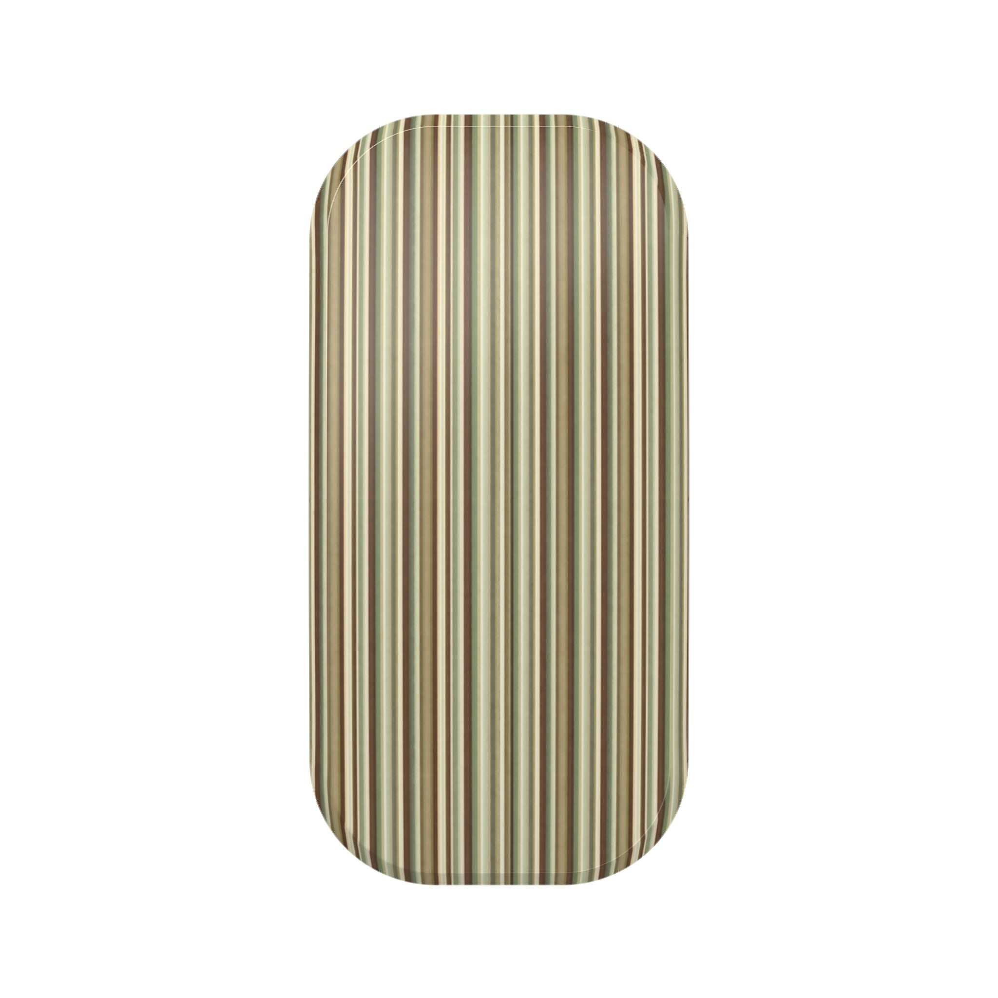 Striped phone grip cover with vertical tan, green, and brown Scotland stripes