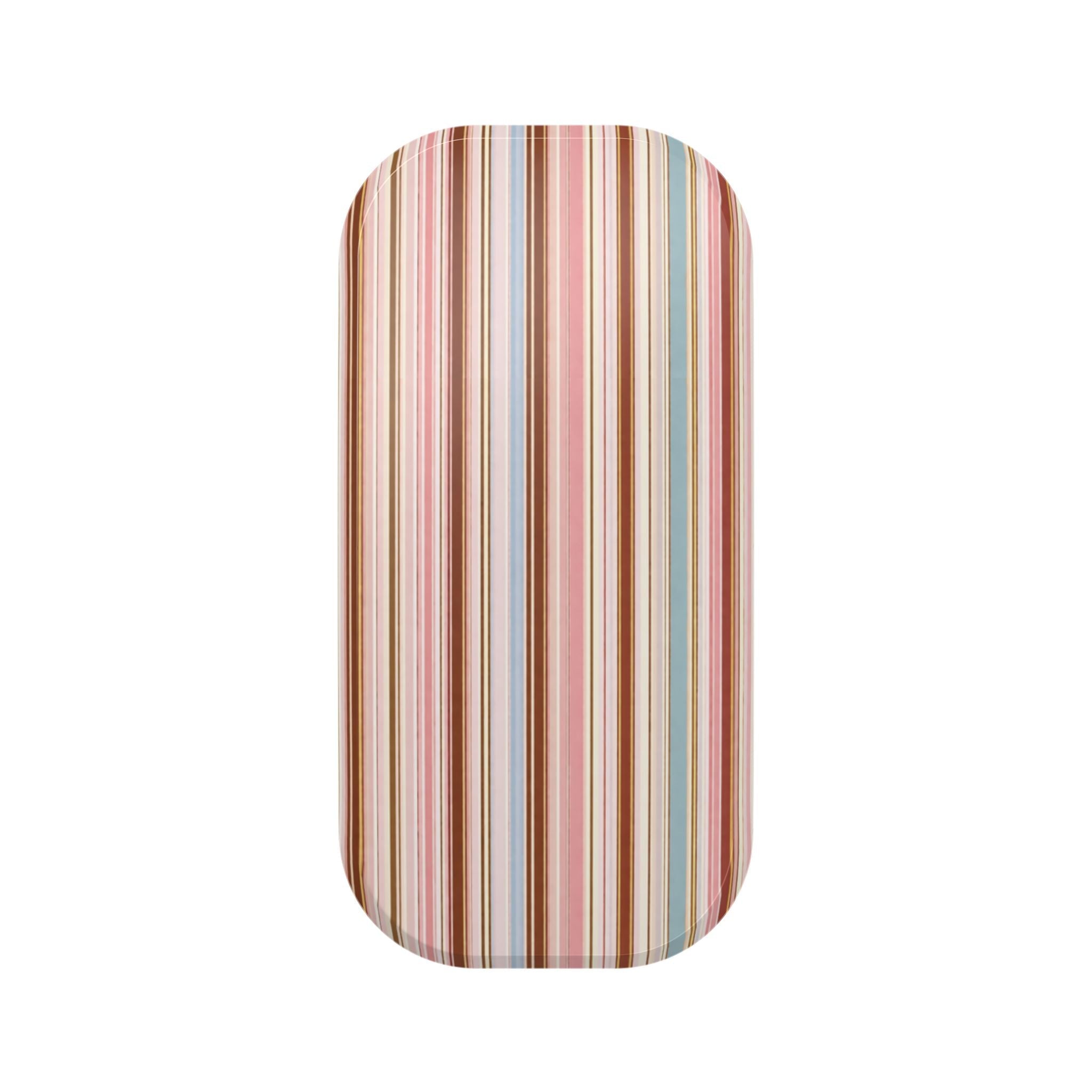 Striped phone grip sleeve with vertical multicolor bands, rounded corners