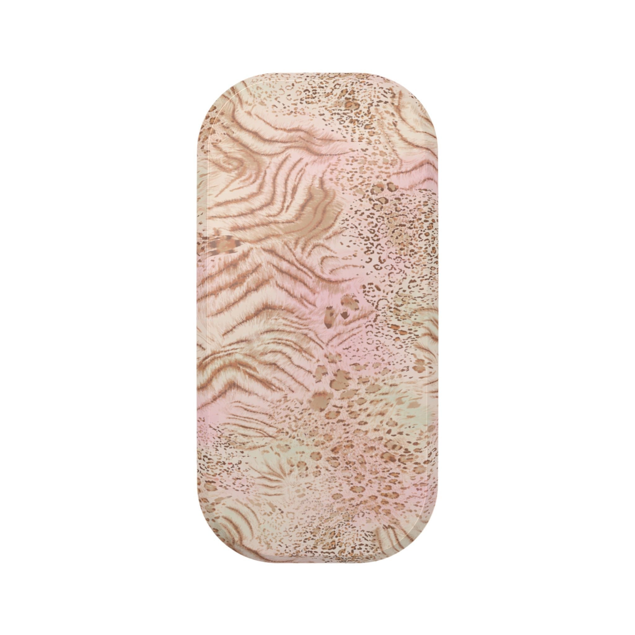 Beige wild desert patterned phone grip cover insert, rounded shape