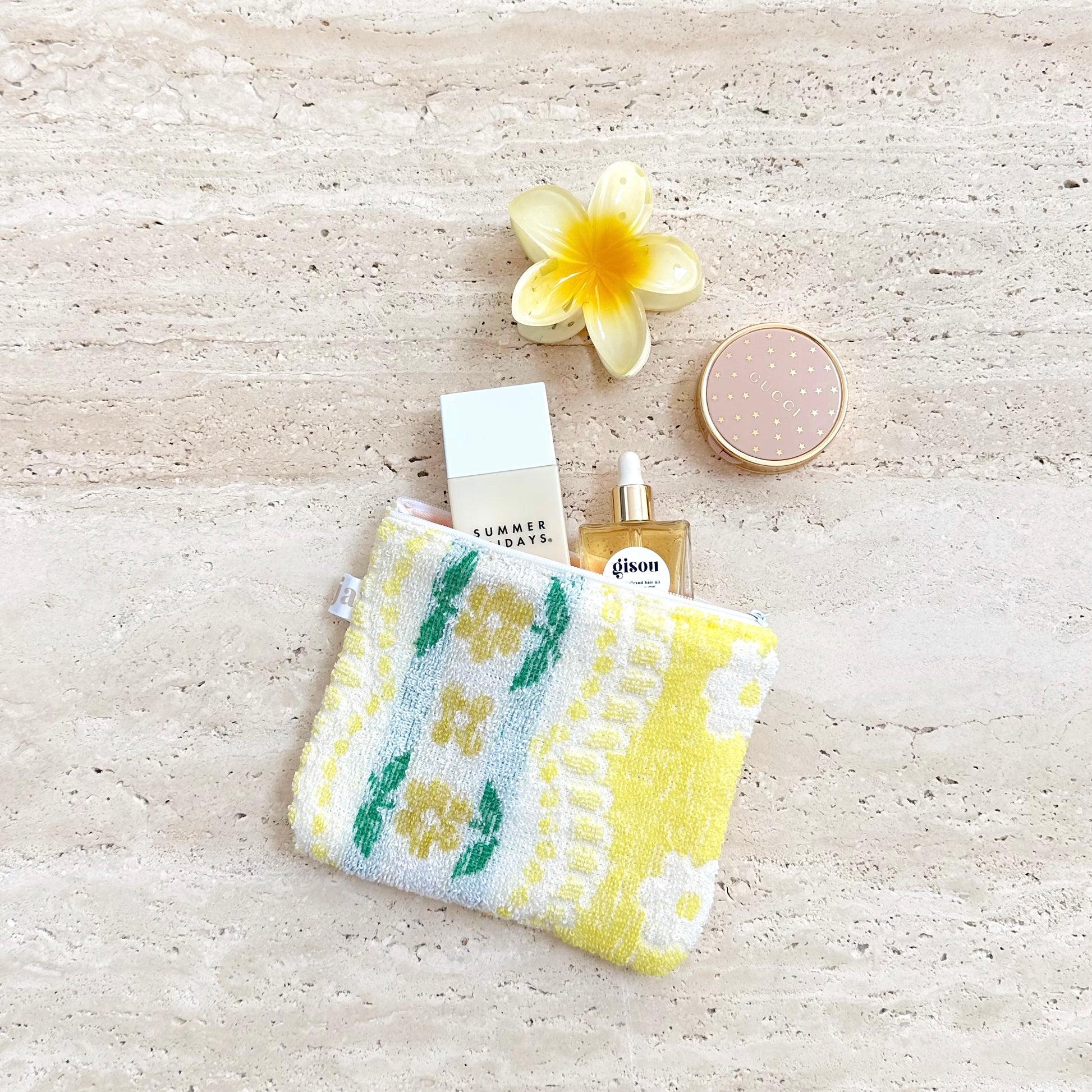 VINTAGE TEDDY YELLOW MINI POUCH-AYJAY