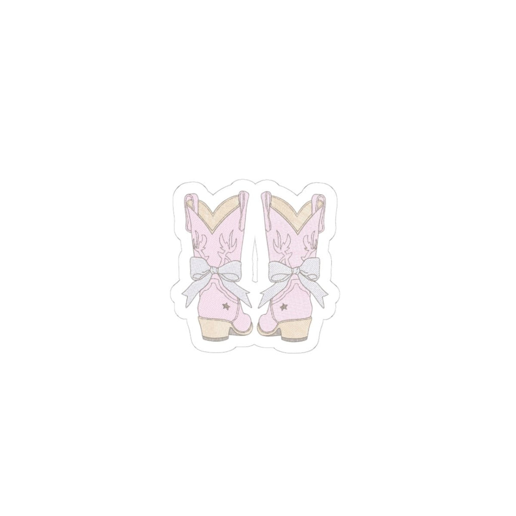 Pink cowgirl boot pair sticker