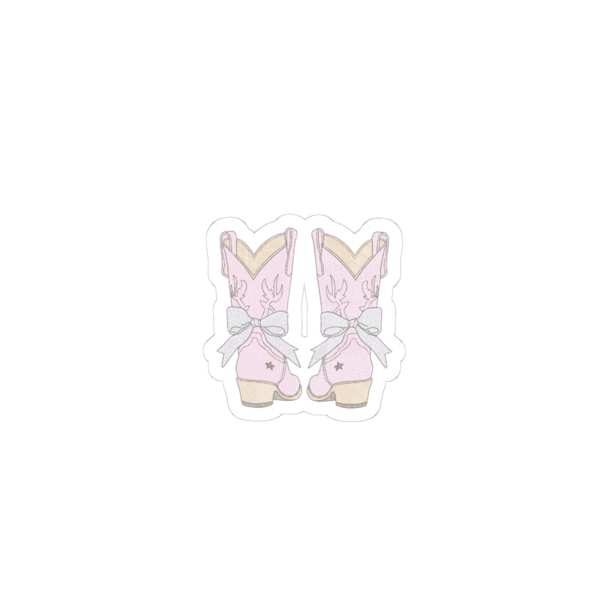 Pink cowgirl boot pair sticker