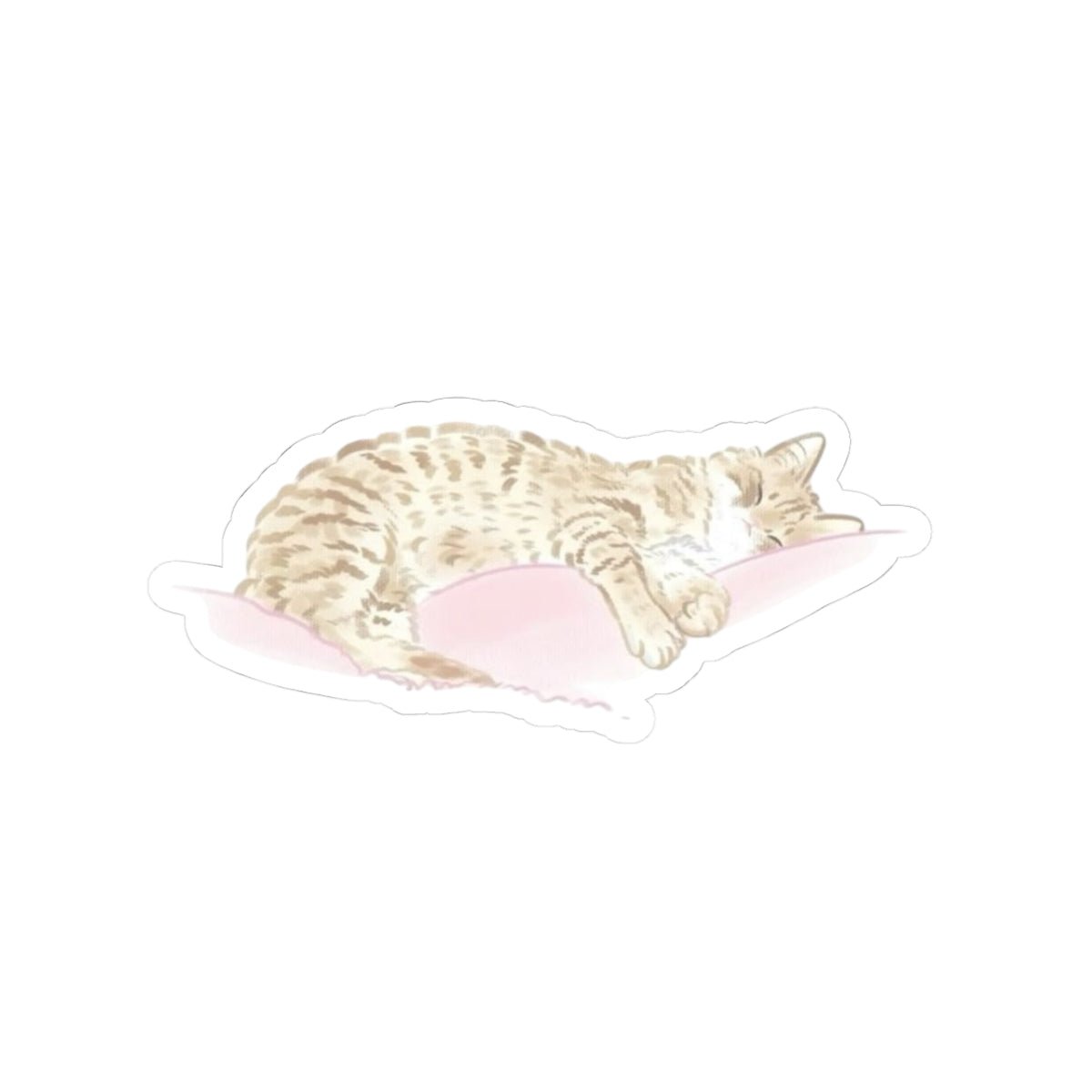 Cat nap sleeping cat sticker with light leopard fur