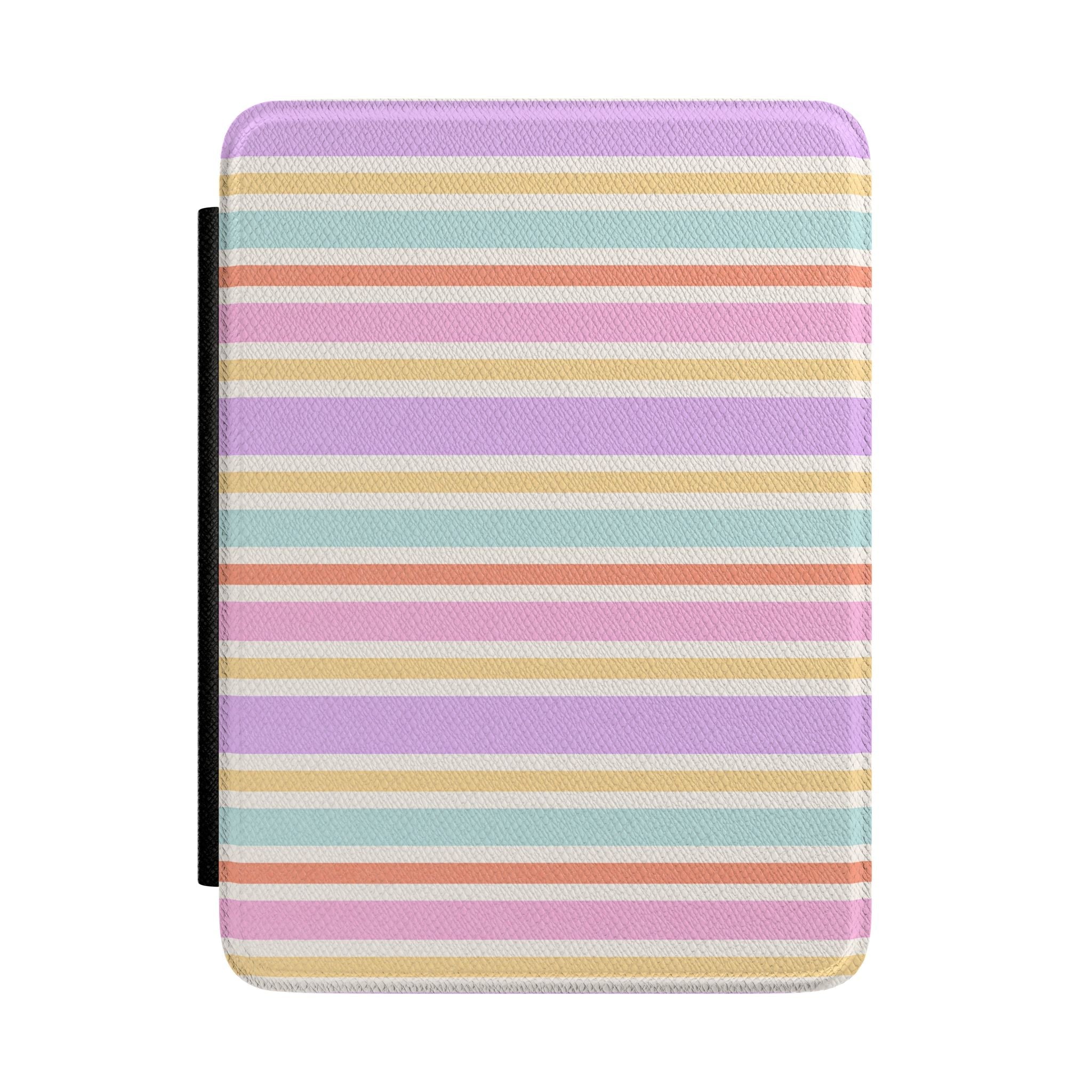 Pastel striped hardback Kindle case with black side panel