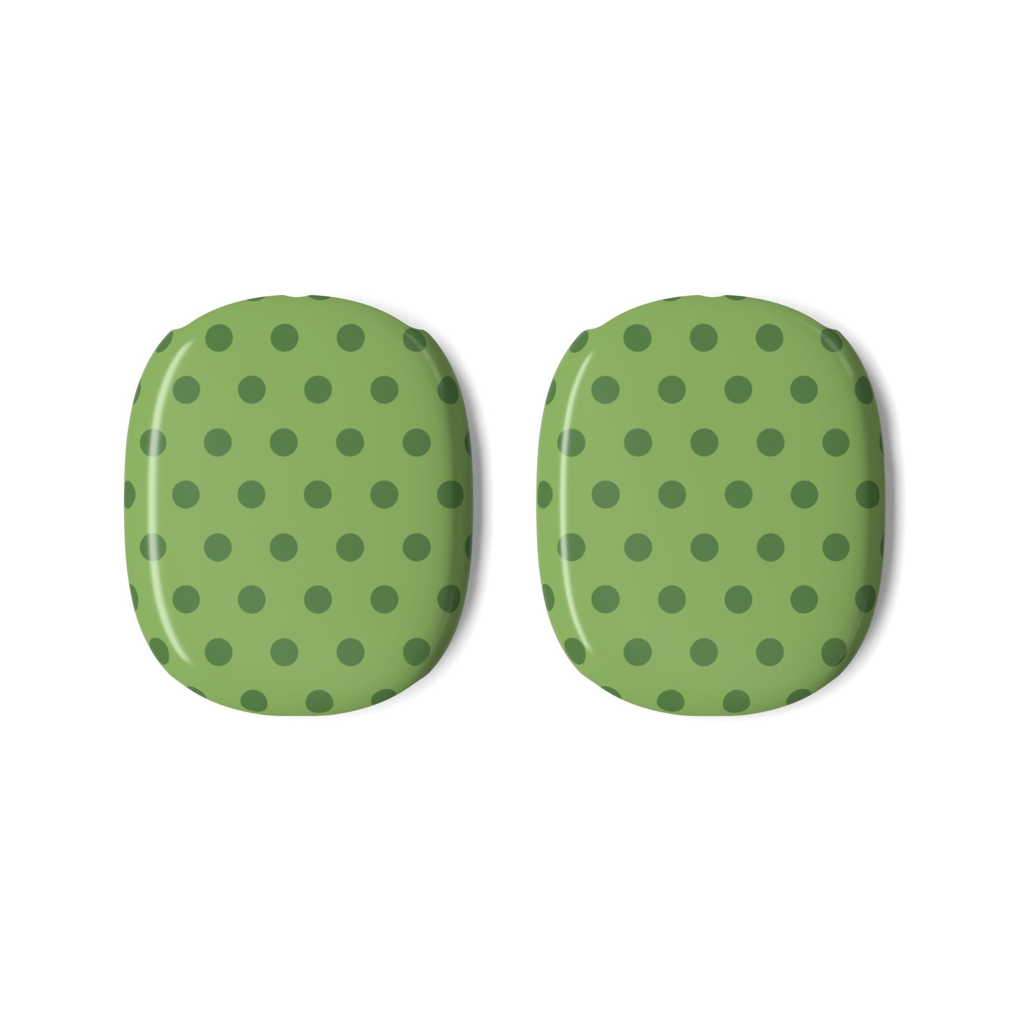 Pair of AirPods Max case covers, olive green with dot pattern (right and left)