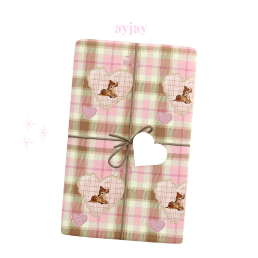 PLAID DEER WRAPPING PAPER ROLL