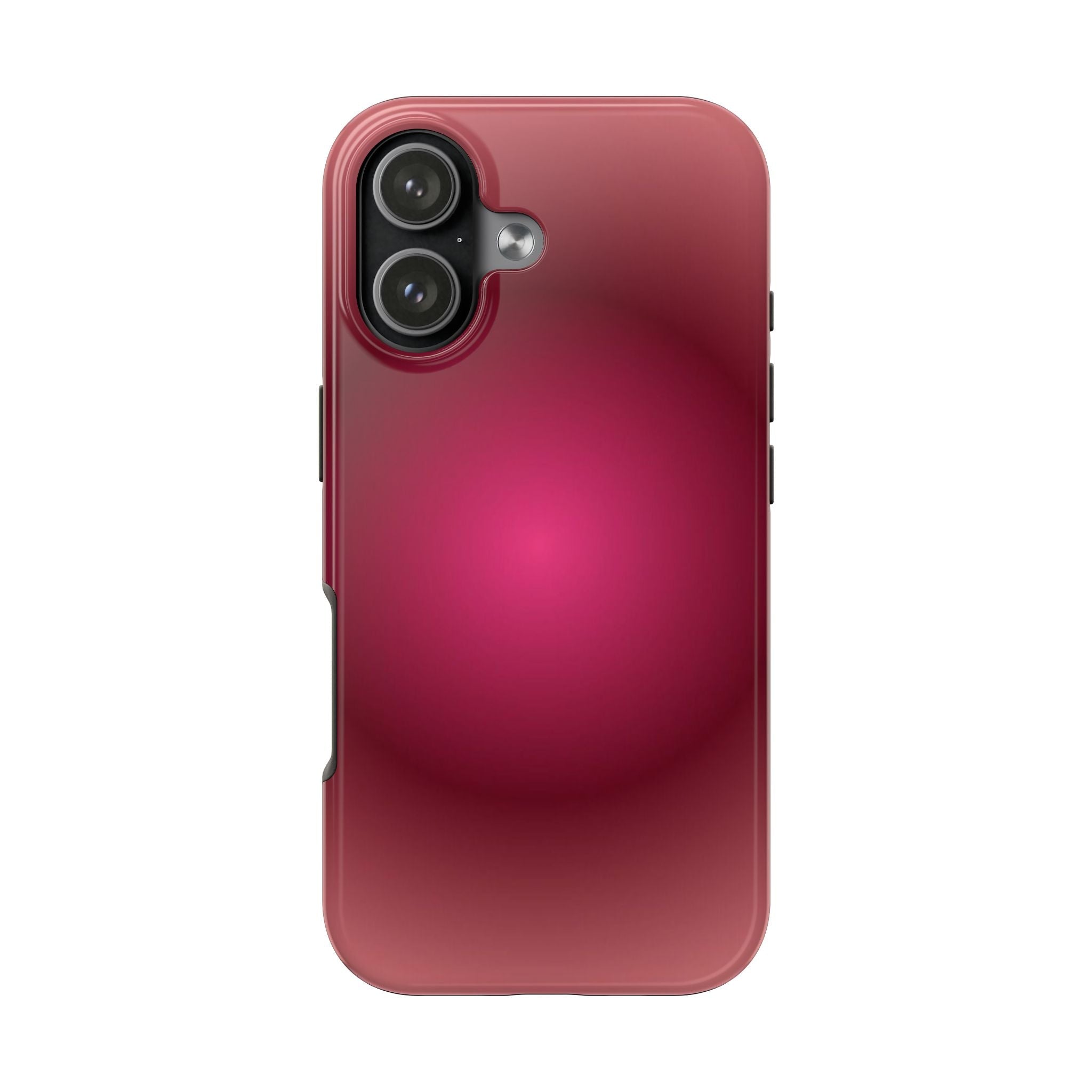 Plum aura phone case, burgundy-purple back with raised camera cutout
