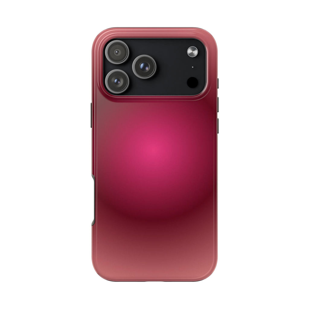 Plum aura phone case with glossy plum back and black camera panel, side cutouts
