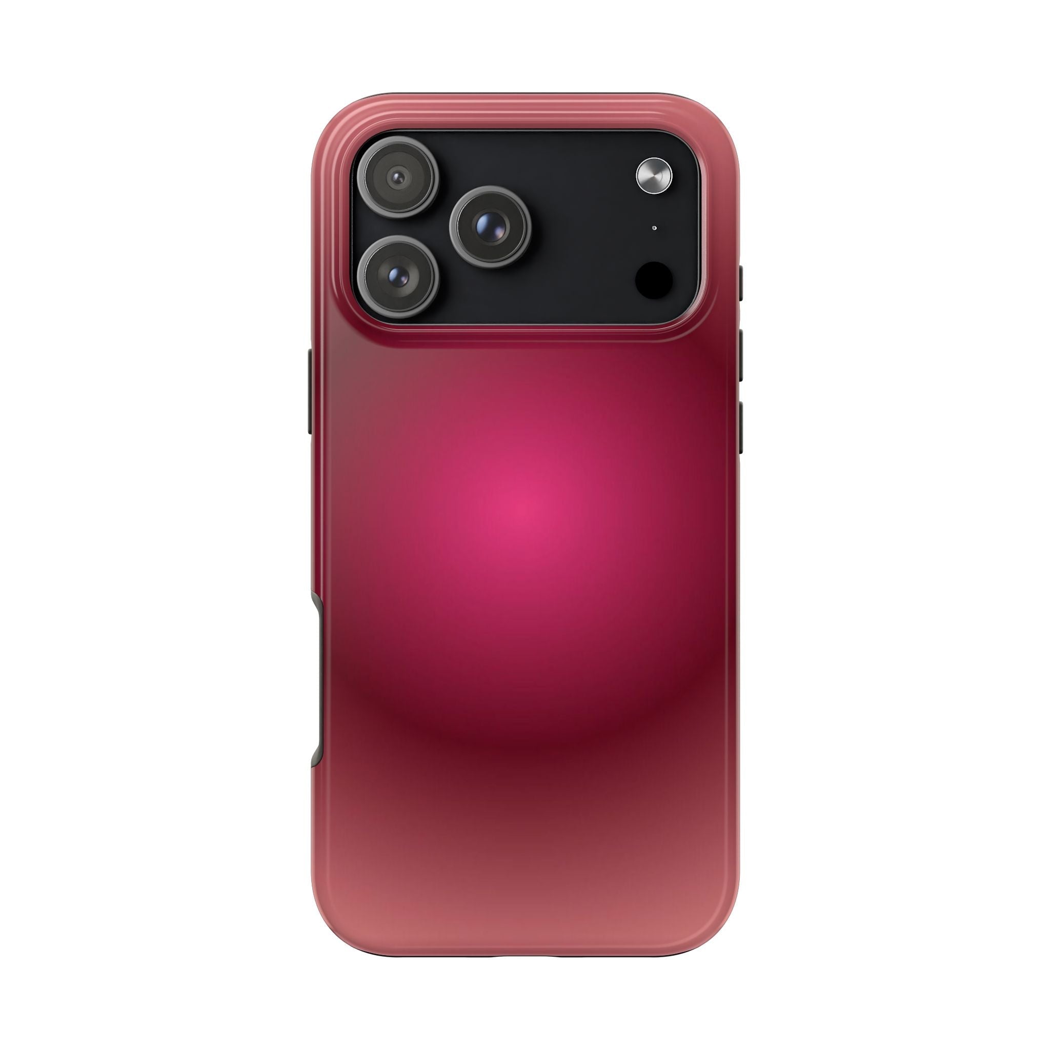 Plum aura phone case with glossy plum back and black camera panel, side cutouts