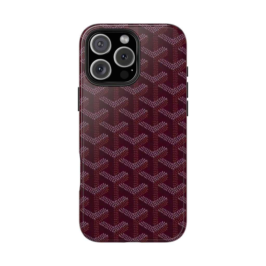 Plum patterned slim phone case with camera lenses and cutouts