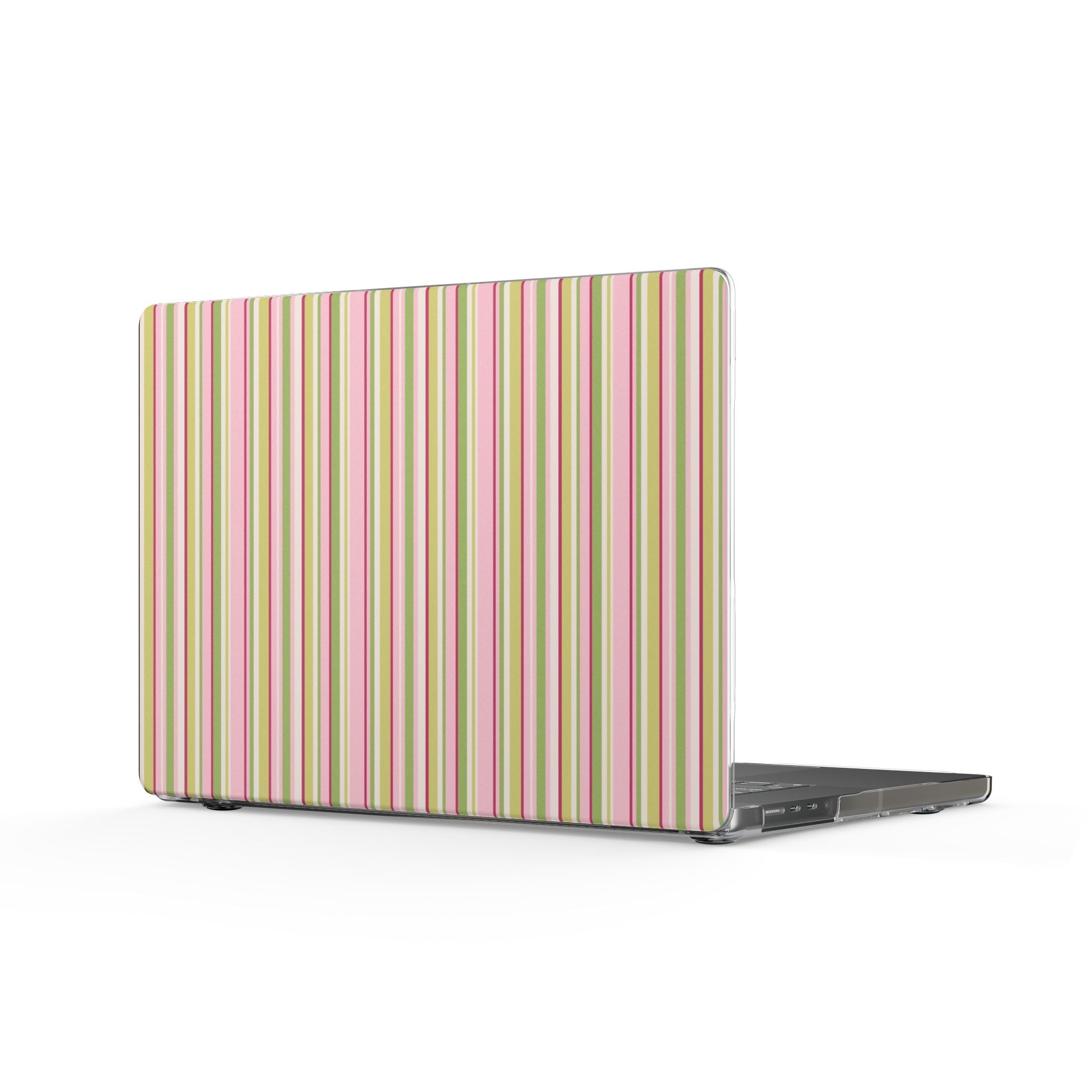 Minimalist striped hard shell MacBook cover, pastel vertical stripes