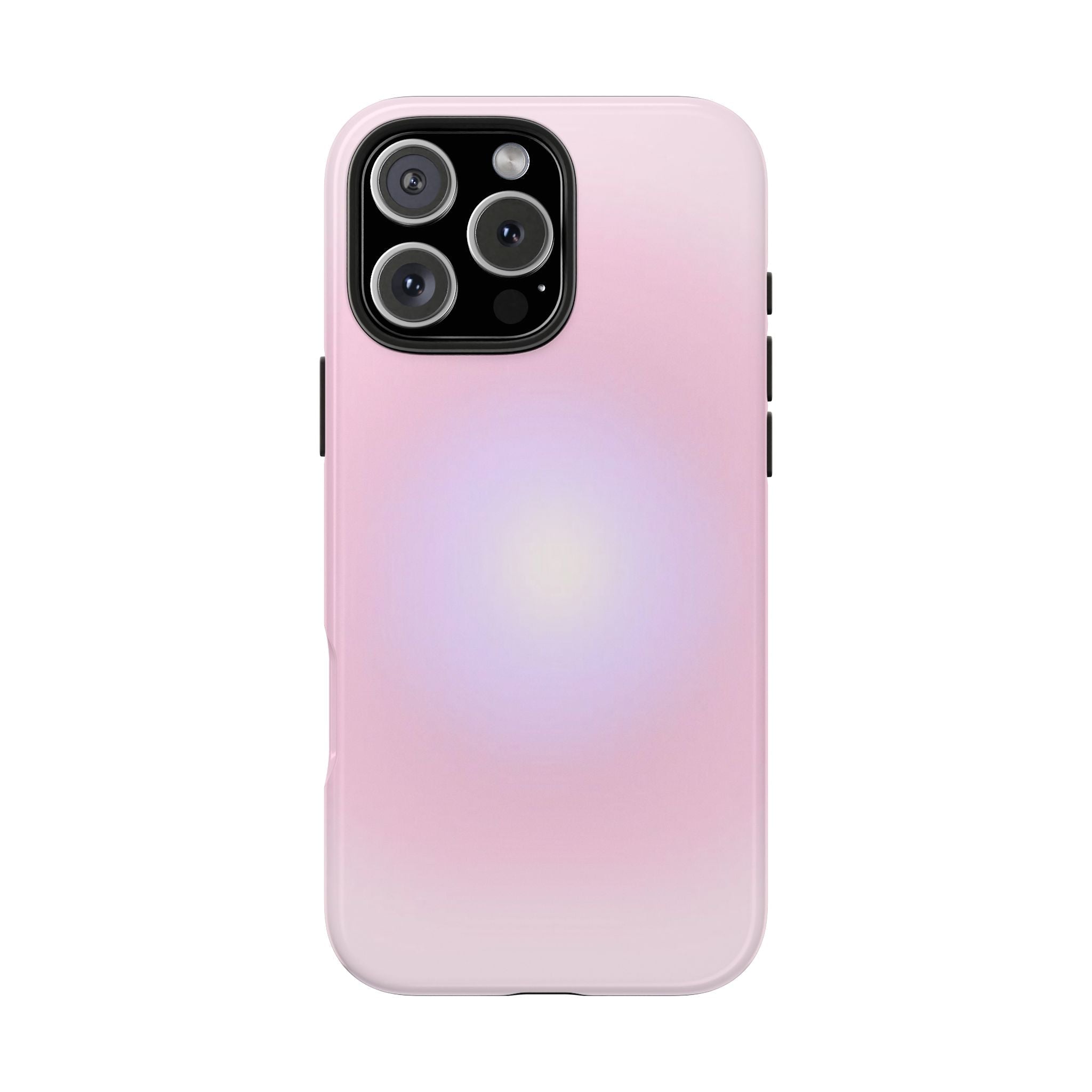 Lavender aura phone case with camera module cutout and slim side openings