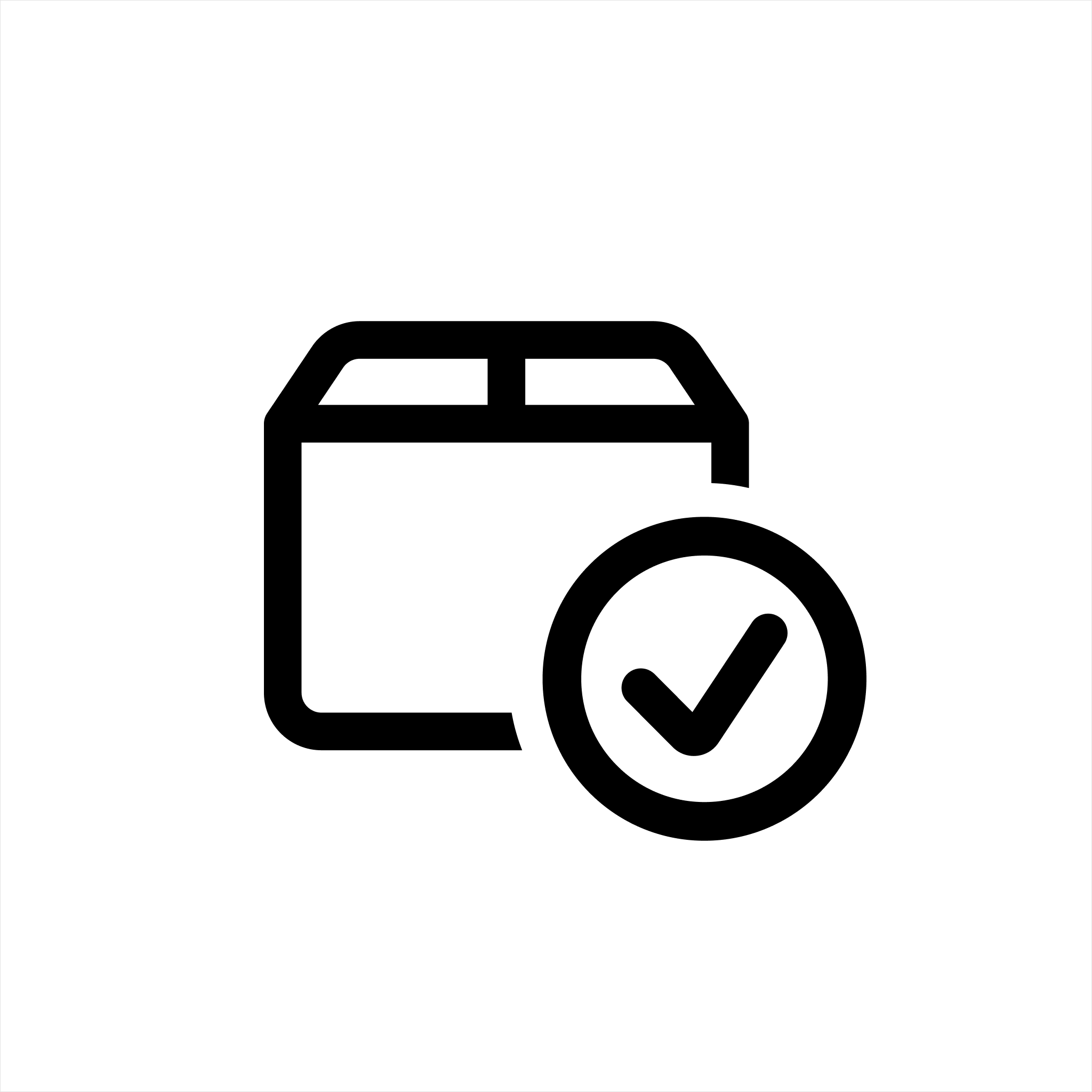 Shipping protection icon with check mark on delivery package