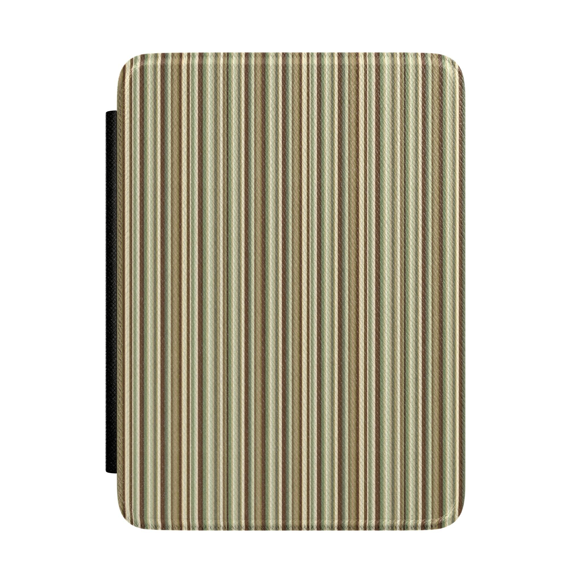 Kindle hardcover case with vertical Scotland-style stripes and dark side cover
