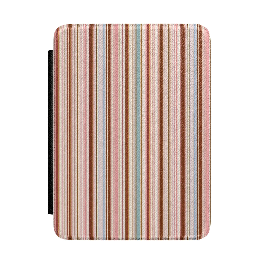 SOHO striped hardcover Kindle case with multicolor vertical bands and black spine cover