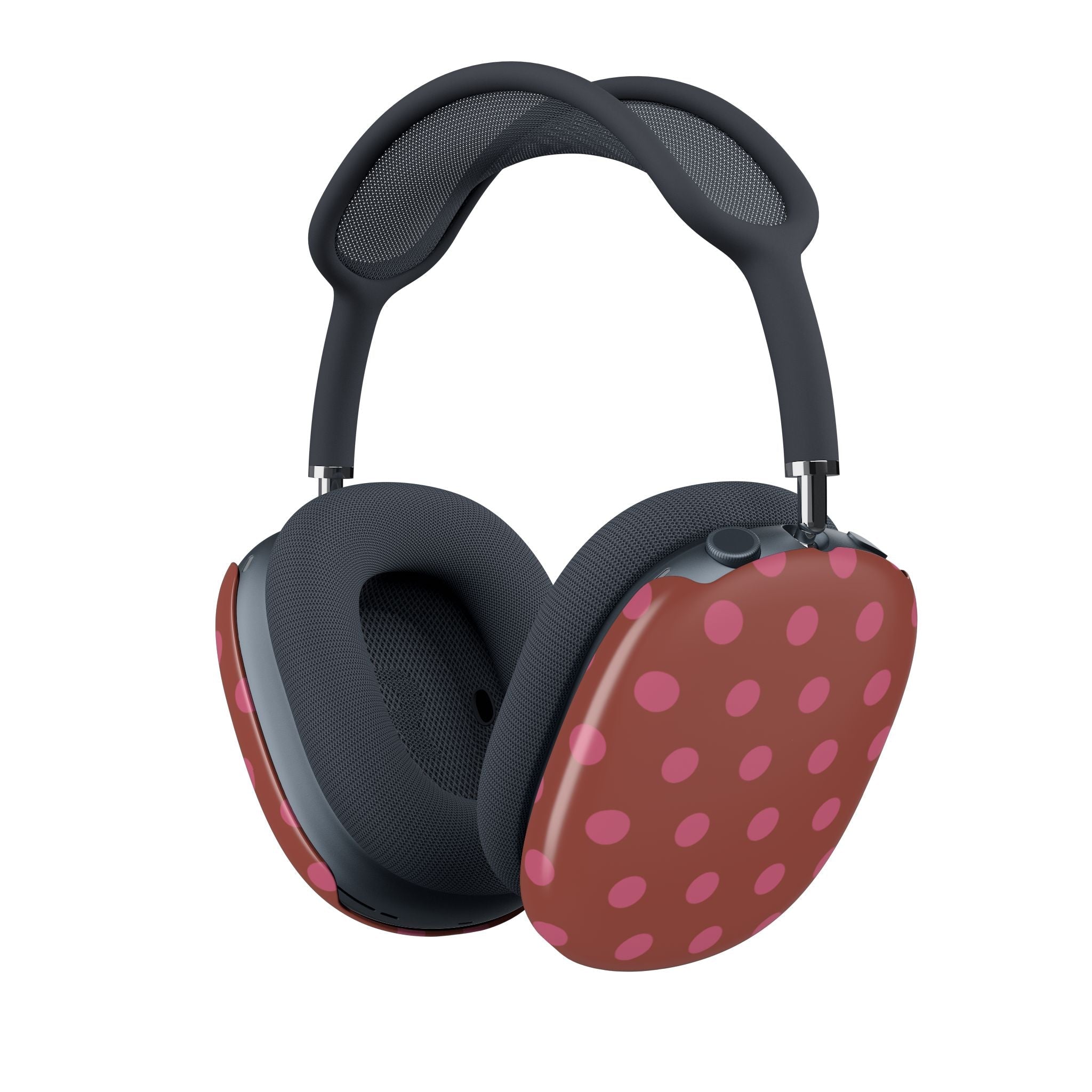 Terracotta polka dot AirPods Max case cover for ear pad, pink dot pattern