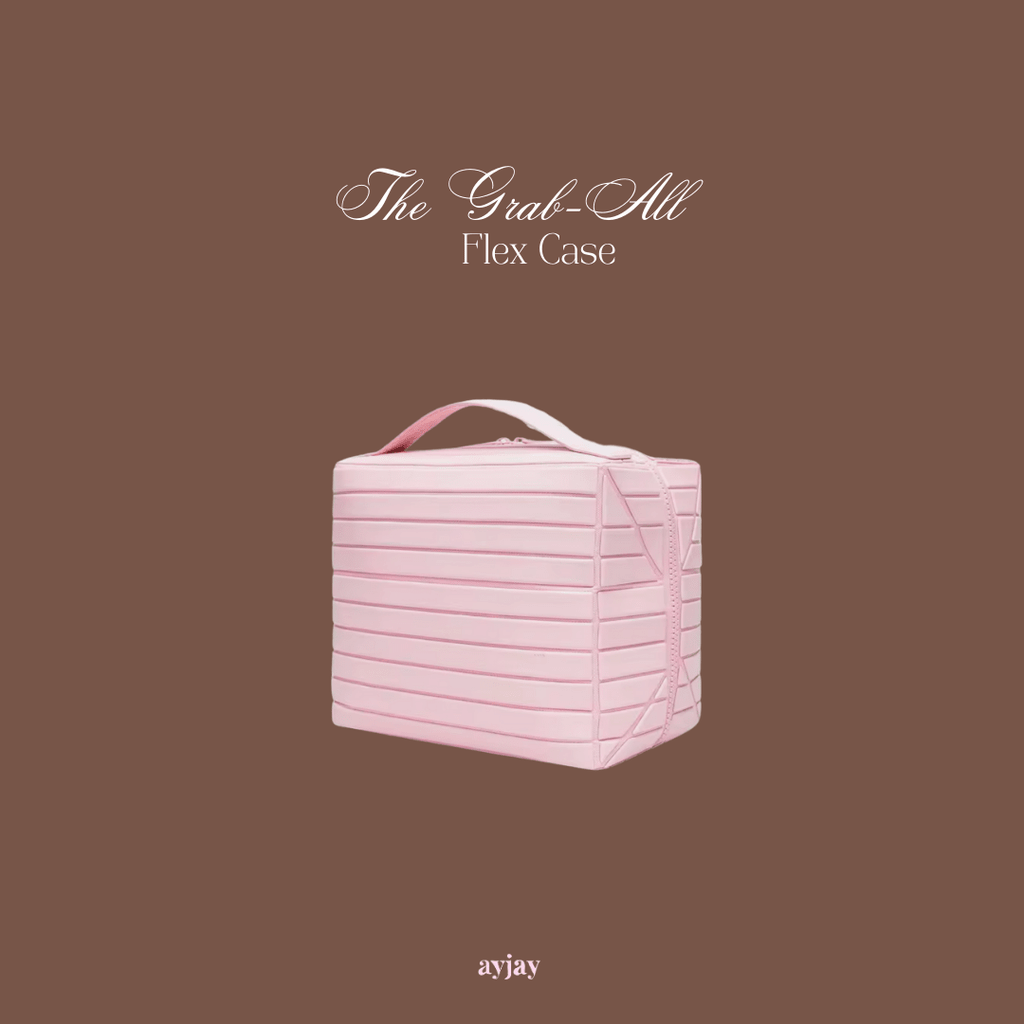 Pink Grab-All Flex case XL with top handle and ribbed texture, front view