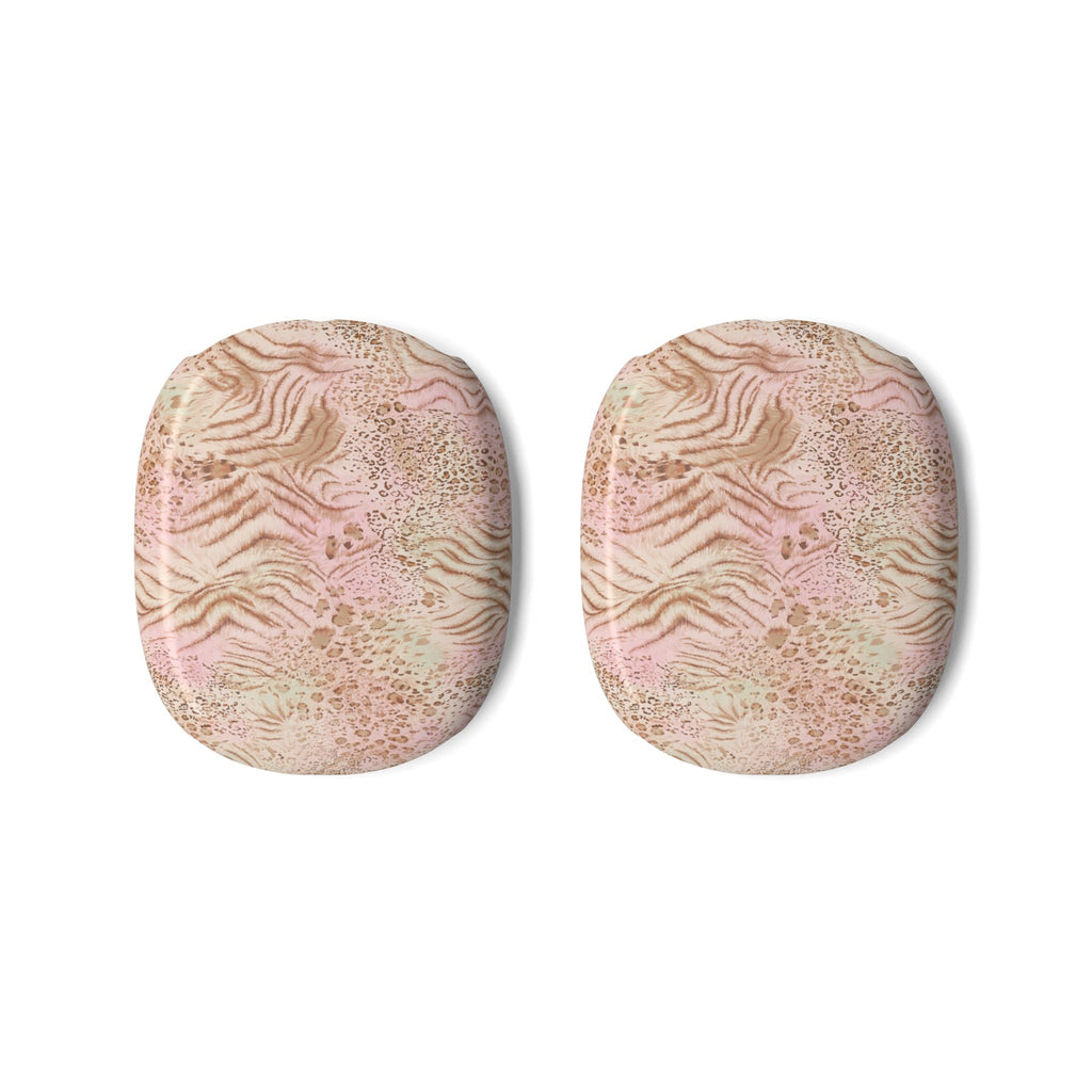 Pair of AirPods Max ear cup covers, round beige-pink desert pattern