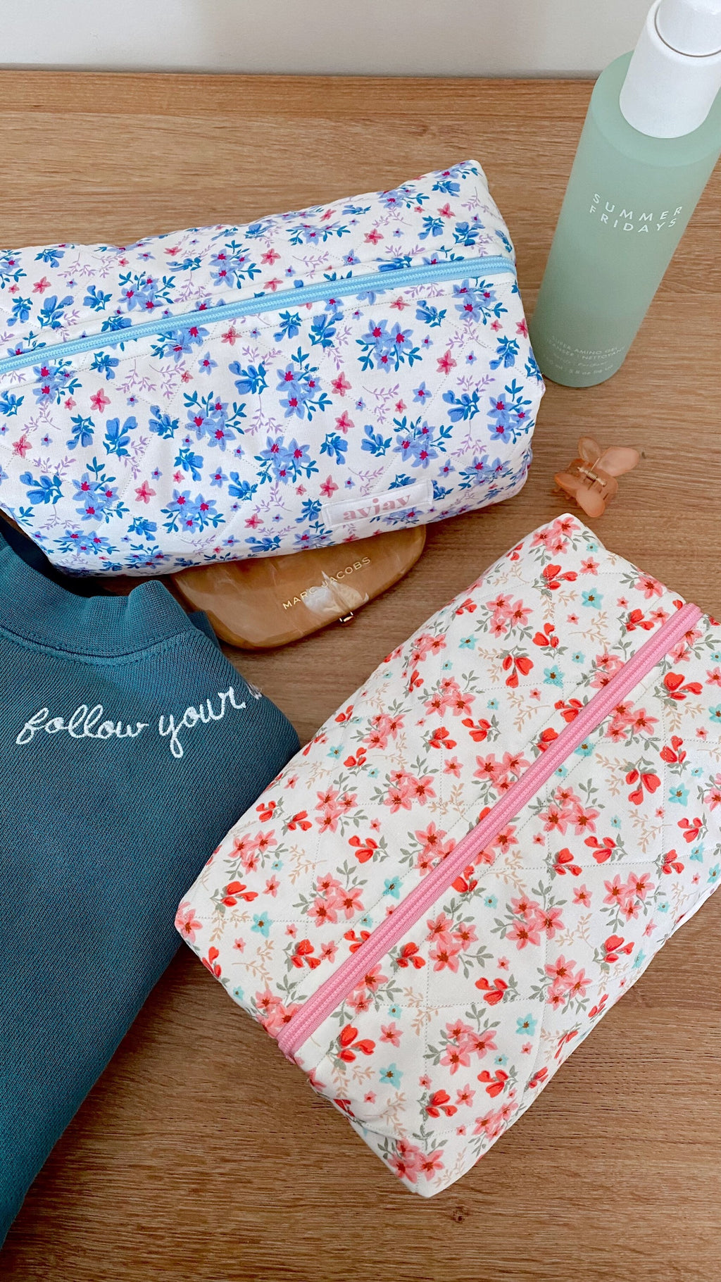 BLUE FLORAL MAKE-UP BAG-AYJAY
