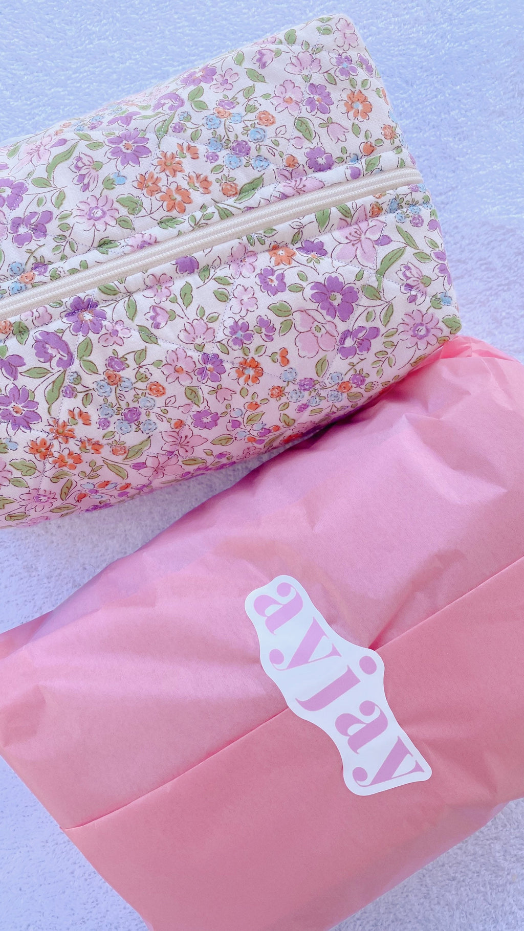 VINTAGE PURPLE FLORAL MAKE-UP BAG-AYJAY