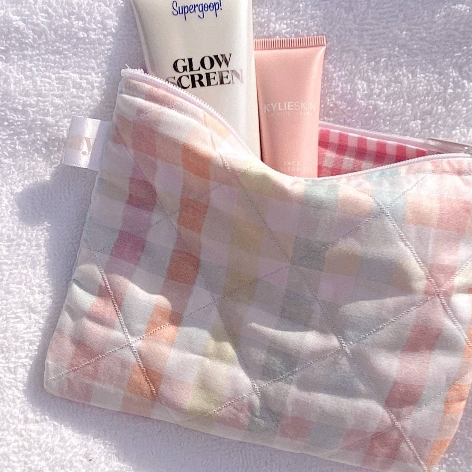 PASTEL GINGHAM POUCH-AYJAY