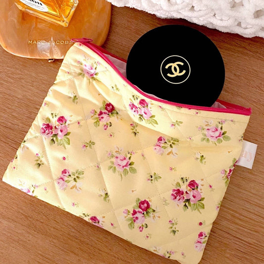 YELLOW FLORAL POUCH