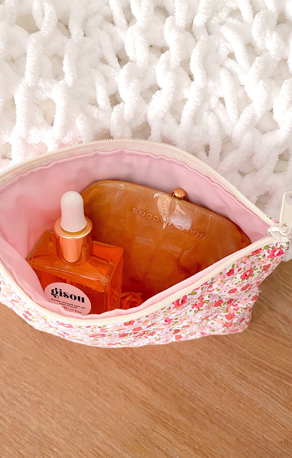 RED FLORAL POUCH-AYJAY