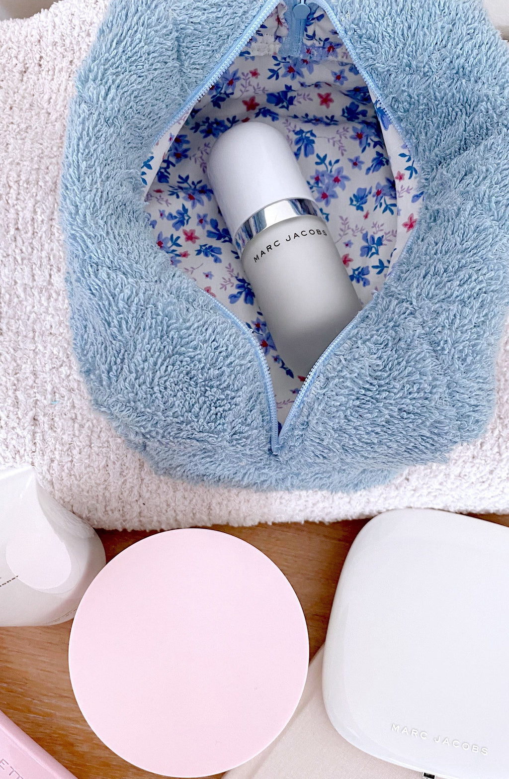 BLUE TEDDY FLORAL MAKE-UP BAG-AYJAY