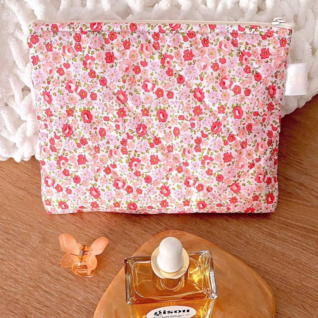 RED FLORAL POUCH-AYJAY