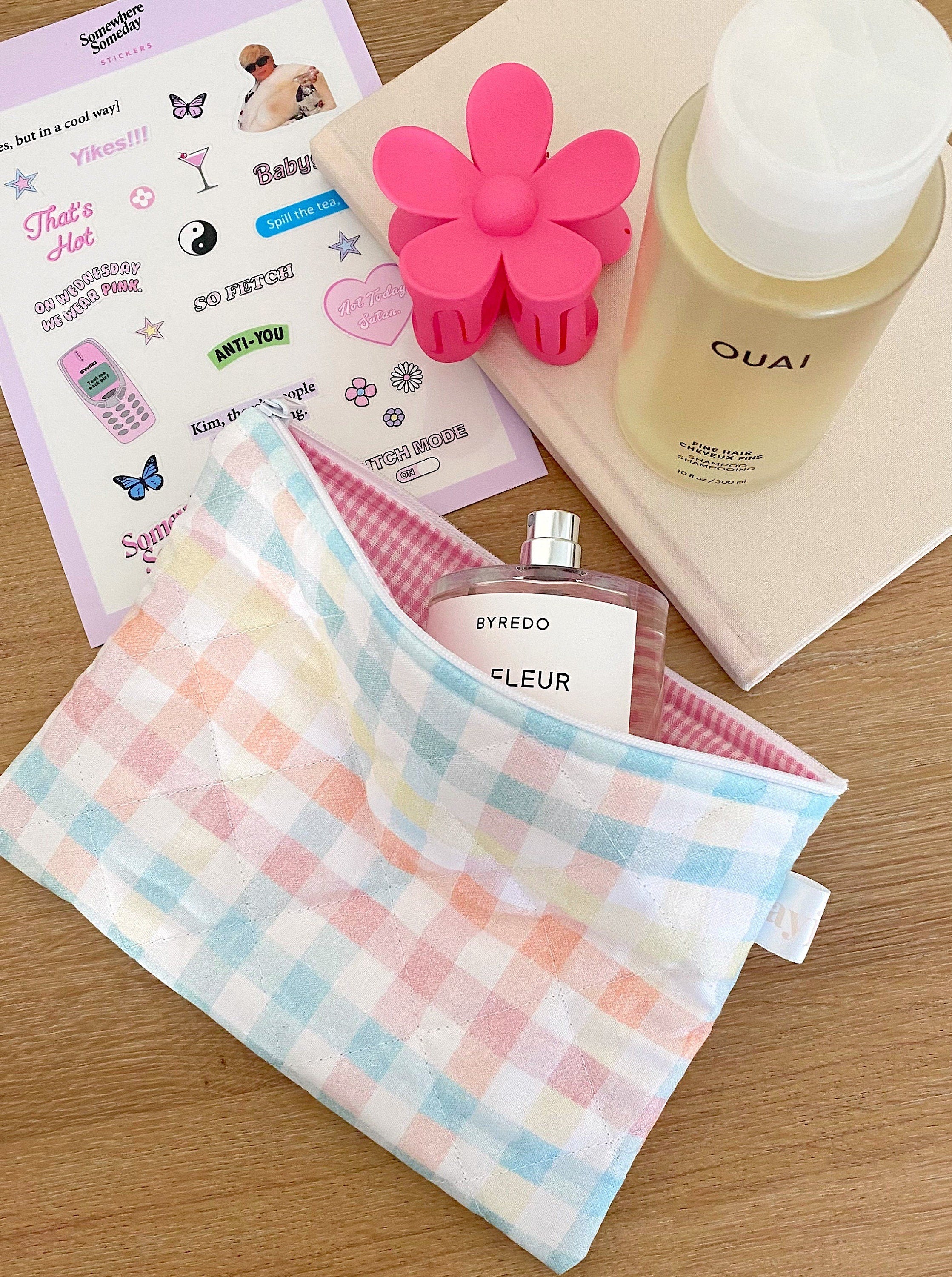 PASTEL GINGHAM POUCH-AYJAY
