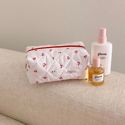 CHERRY PRINT MAKE-UP TOILETRY BAG