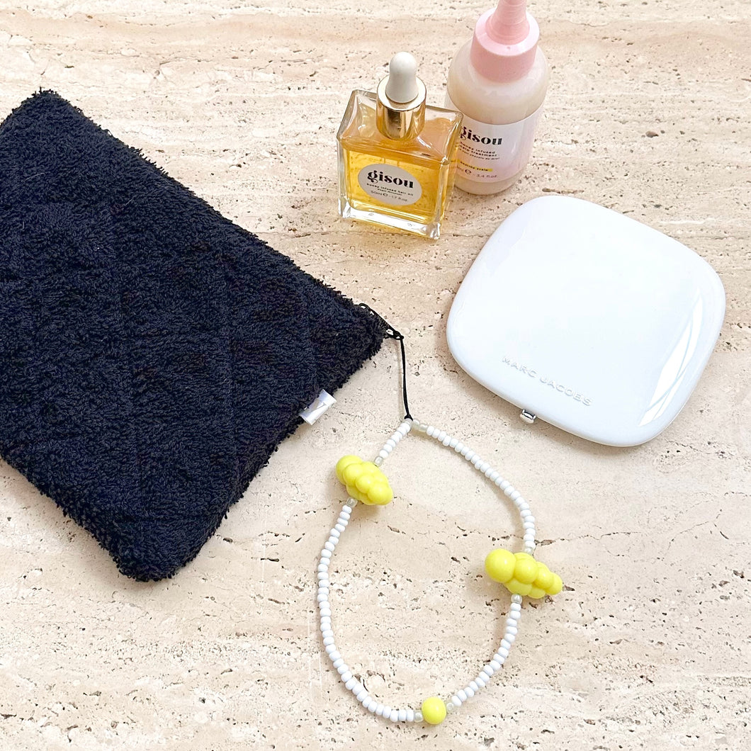 WHITE YELLOW CLOUD BAG CHARM