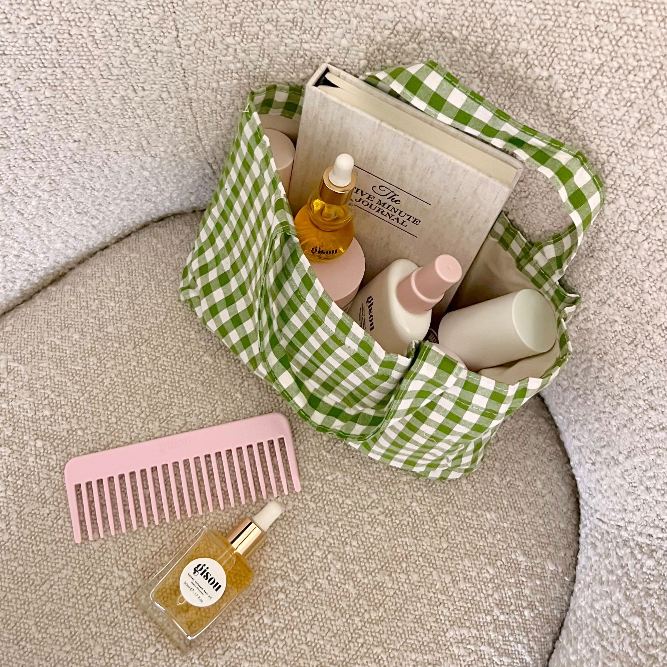 GREEN GINGHAM MINI TOTEBAG-AYJAY