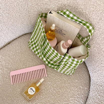 GREEN GINGHAM MINI TOTEBAG-AYJAY