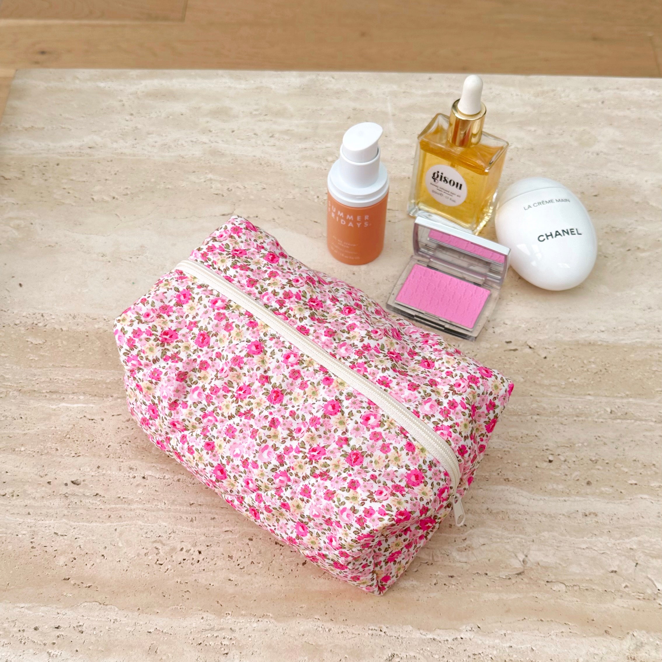 Floral deals cosmetic bag