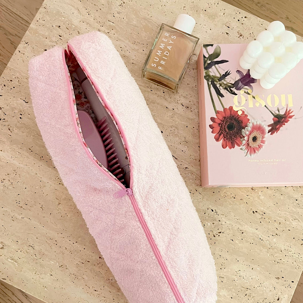 BABY PINK TEDDY HAIRTOOL BAG-AYJAY