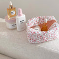 CUTE PINK FLORAL MAKEUP TOILETRY BAG