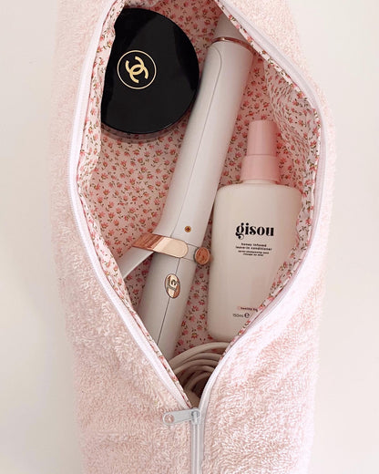 BABY PINK TEDDY DITSY HAIRTOOL BAG FLORAL