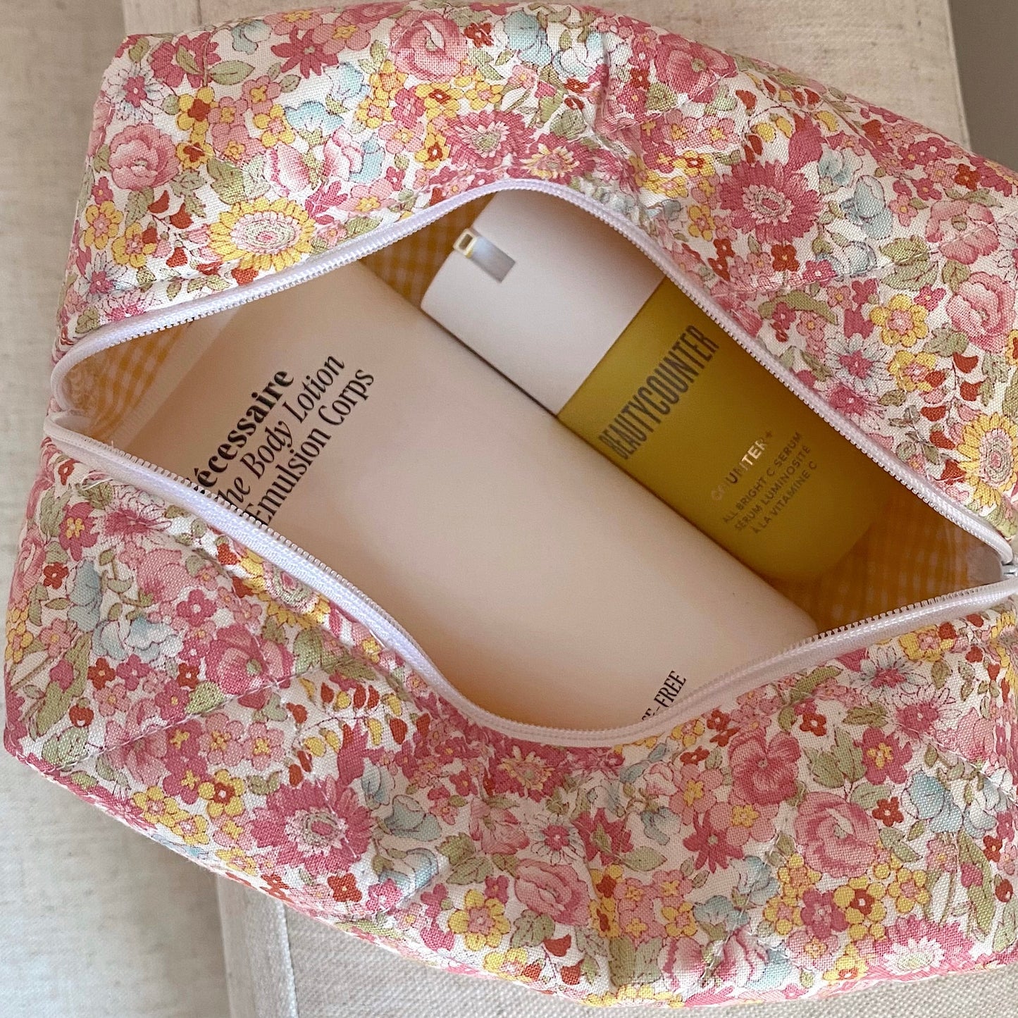 RED & YELLOW FLORAL MAKE-UP BAG