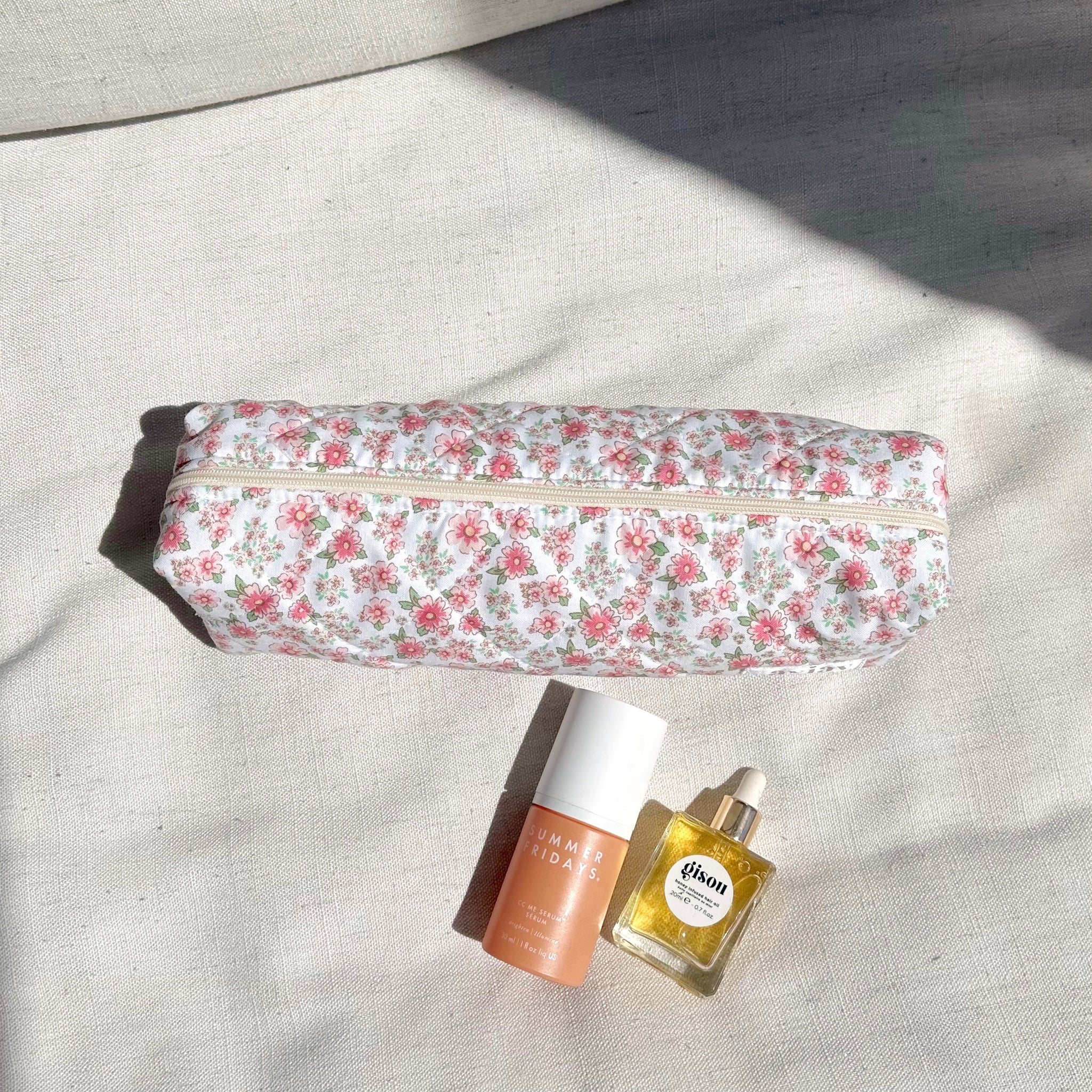 CREAM PINK FLORAL PENCIL CASE – AYJAY