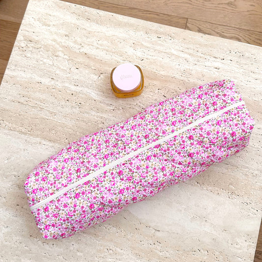 DARK PINK FLORAL HAIRTOOL BAG-AYJAY