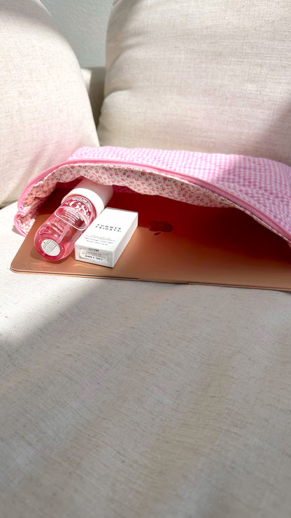 PINK GINGHAM LAPTOP SLEEVE-AYJAY