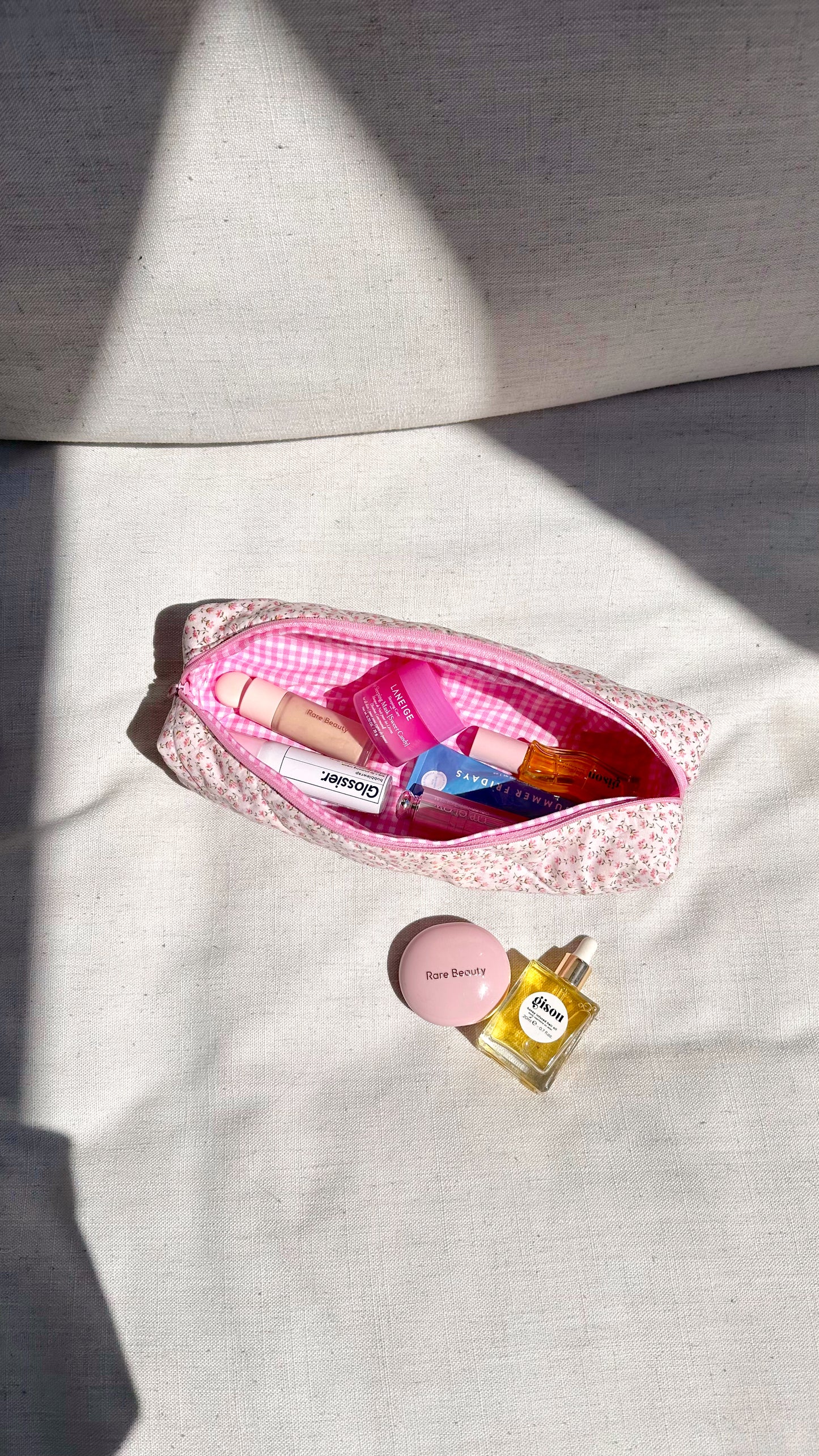 TROUSSE À CRAYONS FLEURS ROSE