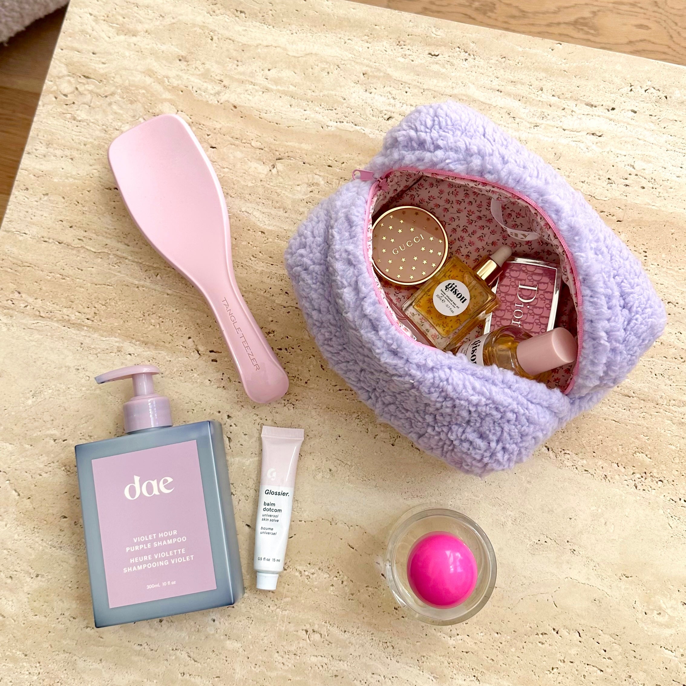 PURPLE TEDDY SOFT TEDDY MAKE-UP BAG-AYJAY
