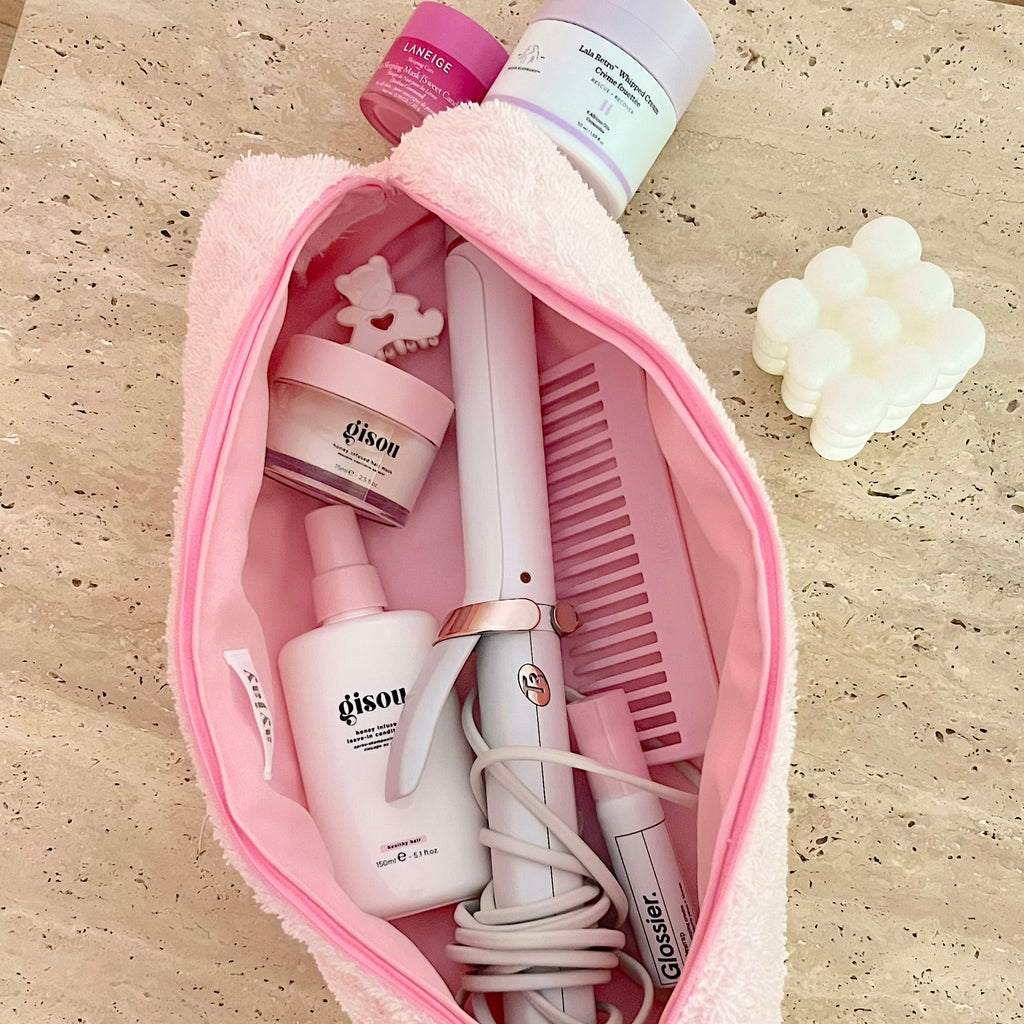 BABY PINK TEDDY HAIRTOOL BAG-AYJAY